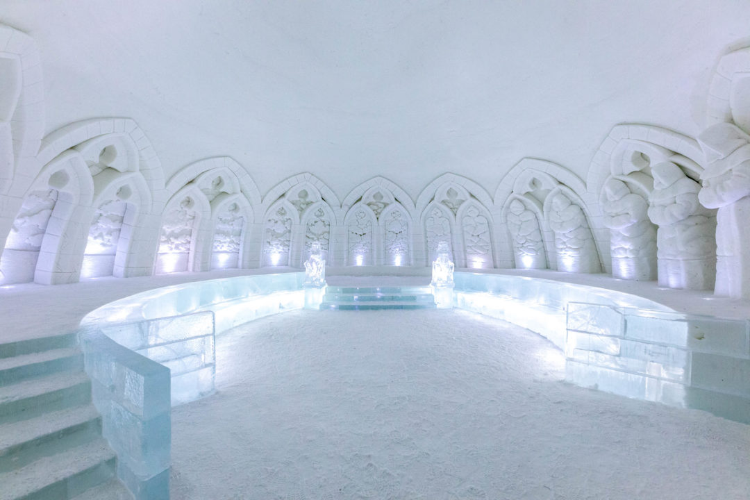 Lainio SnowVillage in Kittilä Lapland Finland. Illusions theme 2020.