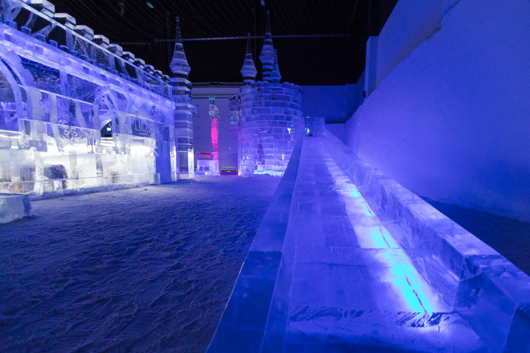 Ice Slide at Kemi Snowcastle offers winter experience all year round, even in summer time.