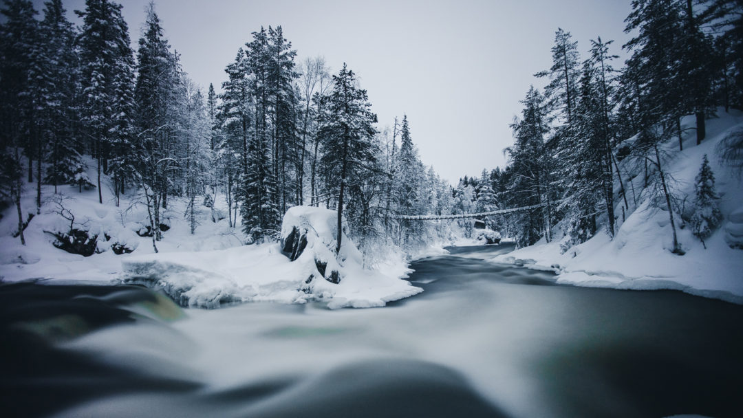 Myllykoski rapids at Oulanka National Park Ruka Kuusamo Finland.